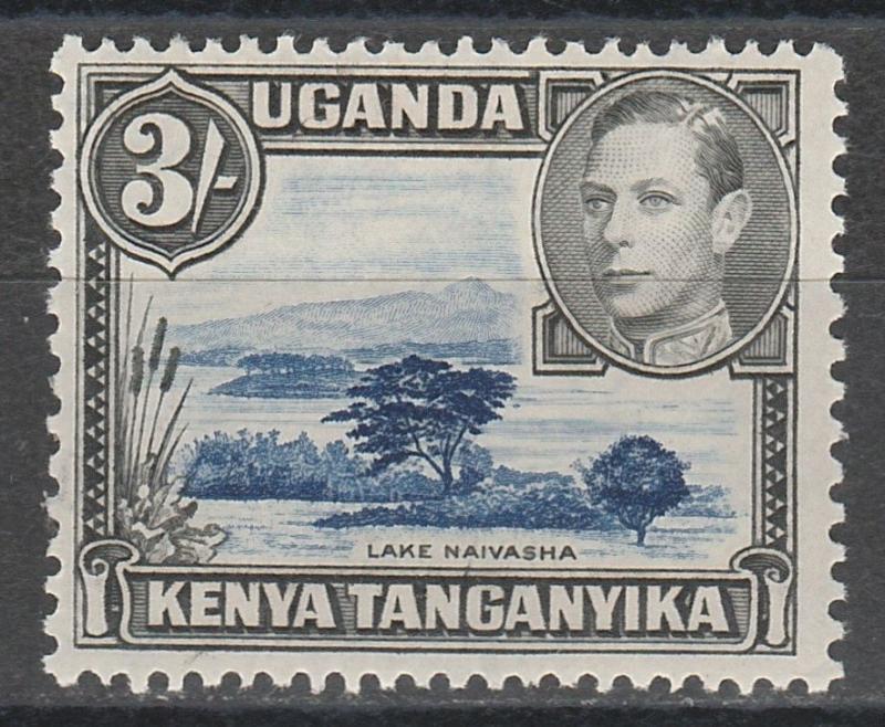 KENYA UGANDA TANGANYIKA 1938 KGVI LAKE  3/- PERF 13 X 11.75