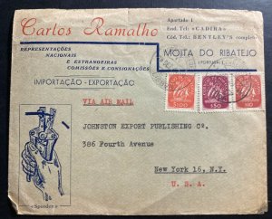 1948 Lisbon Portugal Advertising Airmail Speedex cover To New York USA