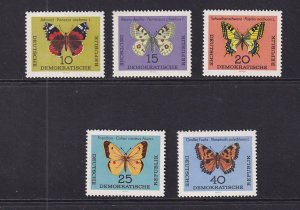 German Democratic Republic DDR #683-687 MNH 1964  butterflies