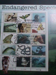 ​UNITED STATES-1996-SC# 3105 ENDANGERED SPECIES PRE CANCEL MNH SHEET