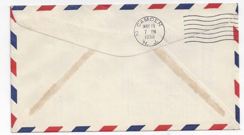 National Air Mail Week 1938 Cover NAMW Pennsville NJ C23