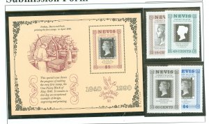 Nevis #596-600 Mint (NH) Single (Complete Set) (Stamps On Stamps)