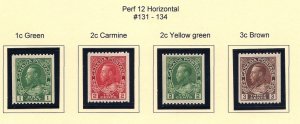 Canada 131-134, Coils, All MNH Except 133 is MH
