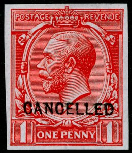 SG357 SPEC N16(3)x, 1d scarlet, NH MINT. Cat £90+. 'CANCELLED'. 