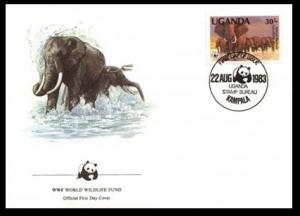 Uganda WWF African Elephant FDC 30Sh