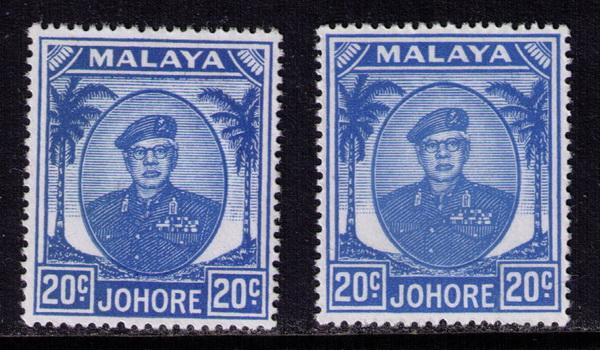 Malaya - Johore # 142  Mint VF NH 2 different shades