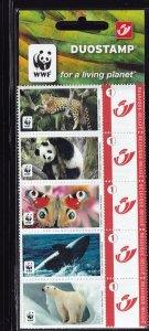 Belgium 2009 - WWF PANDA-POLAR BEAR-BUTTERFLY-ORCA-LEOPARD-5 Duostamps -  Sealed