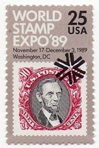 1989 World Stamp Expo'89 Single 25c Postage Stamp, Sc#2410, MNH, OG