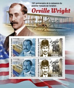 Guinea 2020 MNH Aviation Pioneers Stamps Orville Wright Aircraft 4v M/S + IMPF