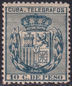 Cuba 1896 telégrafo Ed 82 telegraph MLH* very streaky gum