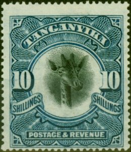 Tanganyika 1922 10s Deep Blue SG87 Sideways Fine Mtd Mint