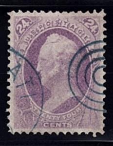 U.S. Scott 153.  1870 24c purple, USED  PSAG 85/PFC SMQ $325