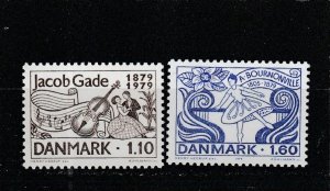 Denmark  Scott#  660-661  MNH  (1979 Jacob Gade)