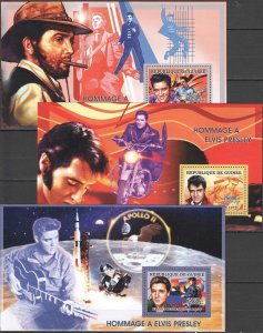 B1054 2006 Guinea Music Tribute To Elvis Presley Space Apollo 11 3Bl Mn