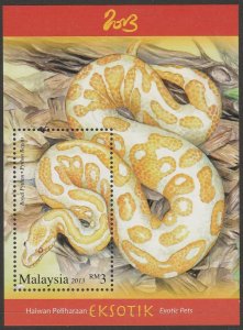 Malaysia 2013 Exotic Pets Python Snakes RM3 MS SG#MS1940
