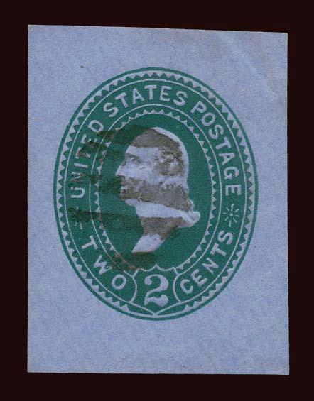 U314 cut square, UPSS Die 88 fancy cancel geometric round 5-bar, line under E