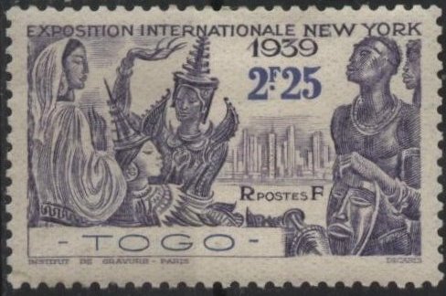 Togo 269 (mh, pencil mark on back) 2.25fr New York World’s Fair, ultra (1939)