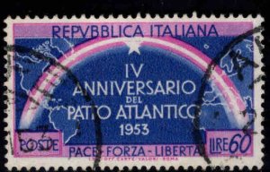 Italy Scott 638 Used Continents Joined by Rainbow stamp