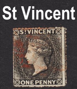 St. Vincent Scott 13 wtmk 5 rough perfs Fine used.