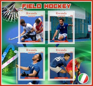 Stamps.Sports Field Hockey 2021 year 1+1 sheets perf Rwanda