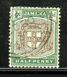 JAMAICA #37  1905   1/2p  ARMS OF JAMAICA      F-VF  USED