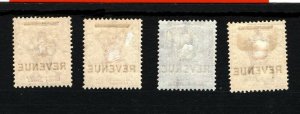 SIERRA LEONE QV Revenues Overprints 1884 Set{4} Mounted Mint MM {samwells}SS3394