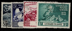 LEEWARD ISLANDS GVI SG119-122, anniversary of UPU set, FINE USED. Cat £11.