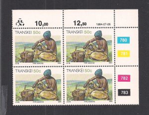 SOUTH AFRICA - TRANSKEI SC# 148  CONTROL BK/4  #780-83   FVF/MNH  1984