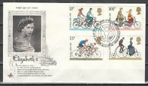 Great Britain, Scott cat. 843-846. British Bicycle issue. First Day Cover. ^