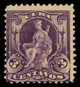 CUBA Sc 229 F/USED - 1899 3c CUBA Allegory