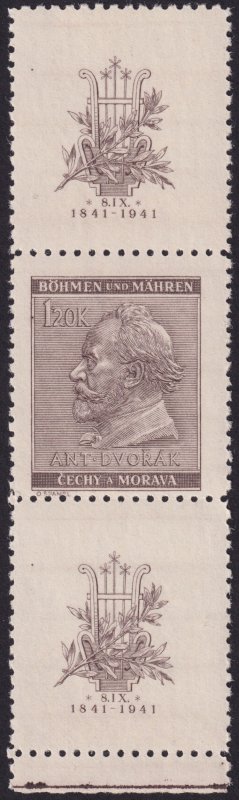 Bohemia & Moravia 1941 #55 vf mixed; 1.20k Sepia w/label(s) Selection of 4