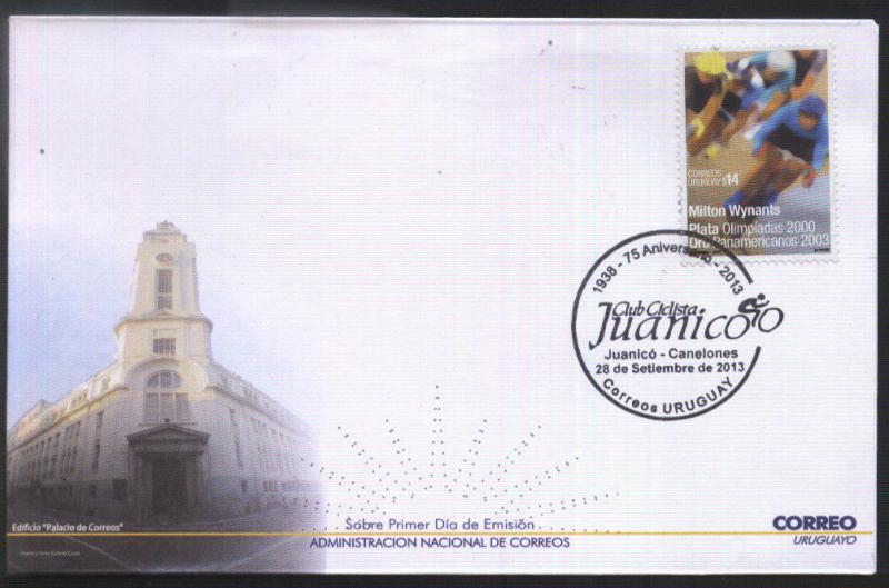 URUGUAY 2013 SPORTS CYCLISM SPECIAL CANCELATION COVER