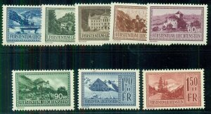 LIECHTENSTEIN #122-9, 30rp - 1.50fr hi vals  in set, og, NH, VF, Scott $160.00