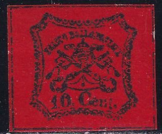 Italy Roman States 1868 Sc 22c SCV 1.25 Reprint Stamp MH