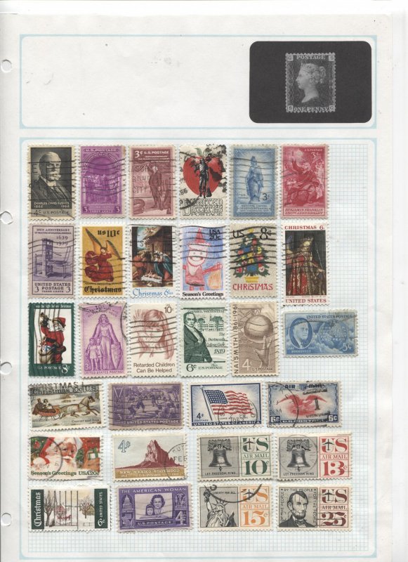 STAMP STATION PERTH- USA #160 Used Stamps on Pages - Unchecked