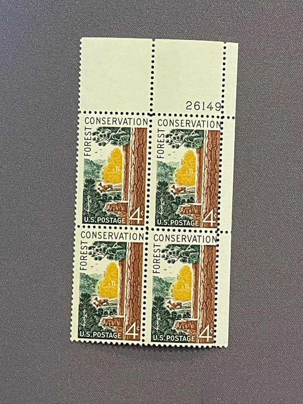 1122, Forest Conservation, Plate Block, Mint OGNH, CV $2.00