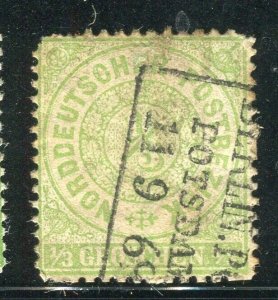 GERMANY; NORTHERN STATES 1860s classic early issue used 1/3g. value Postmark