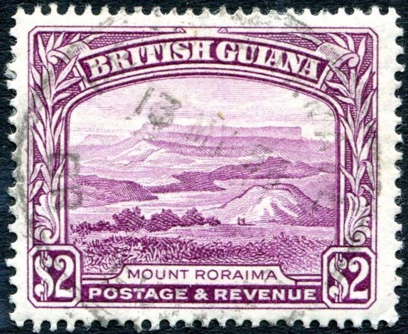 BRITISH GUIANA-1950 $2 Purple Perf 14 x 13 Sg 318a FINE USED V26225