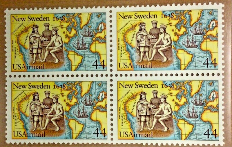 Commemorative Panel #308  New Sweden Airmail #C-117  44 c 1988