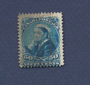 CANADA - Scott 47 - used - 50 cent Blue - Victoria - 1893