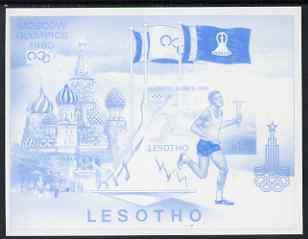 Lesotho 1980 Moscow Olympic Games imperf proof of m/sheet...