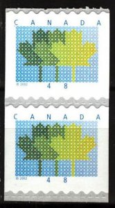 Canada 2002 Flags Emblems Maple Leaf Mi. 2026 Pair MNH