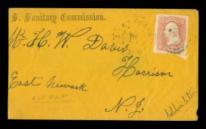 US 186? CIVIL WAR - Soldier's Letter - US Sanitary Commission cover with 3c