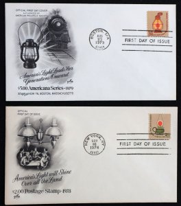 U.S. Used #1611 - 1612 $2 & $5 Americana ArtCraft First Day Covers. Pristine!