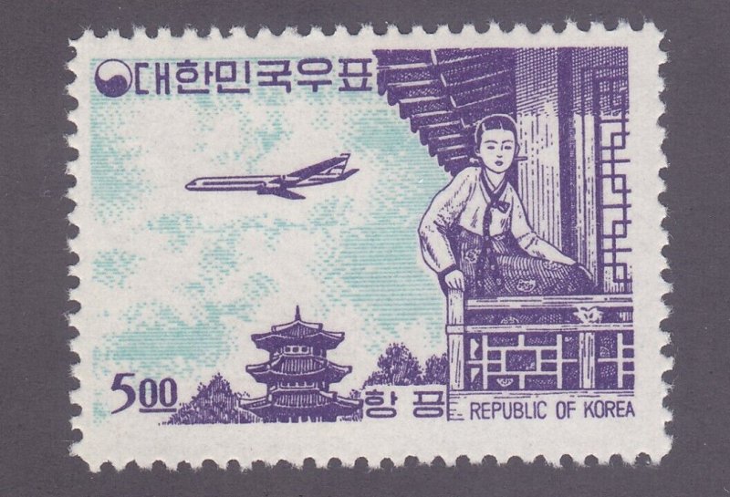 Korea C27 MNH 1963 5w Girl on Palace Balcony Airmail Issue Scv $67.50