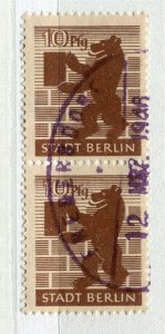 GERMANY; BERLIN 1946 Allied Zone issue fine used 10pf. Pair