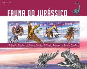 SAO TOME E PRINCIPE 2015 SHEET JURASSIC FAUNA DINOSAURS st15312a