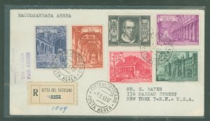 Vatican City 122-31/E11-2 1949 Roman Basilicas, set of 2 (as listed in Sass.) both mailed to same recipient, Airmail reg'...