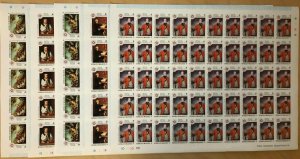 FULL SHEETS Maldives 622-6 American Rev. Bicentennial - Set of 5 Sheets - IMPERF