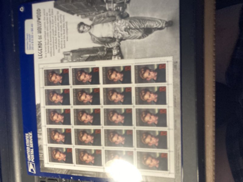 Scott 3082 James Dean Full Sheet Sealed rom USPS M NH OG       ach